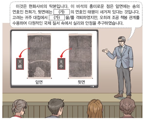 현화사비 탁본 - 앞면 천희(송 연호), 뒷면 태평((가) 연호), 귀주 대첩